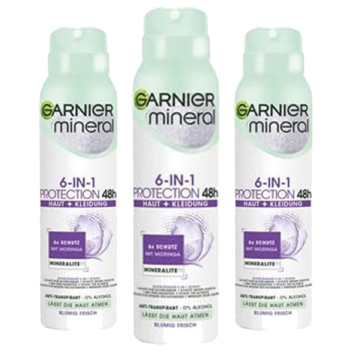 Garnier Mineral 6-in-1 48H anti-transpirant 3 x 150 ml - Voordeelverpakking