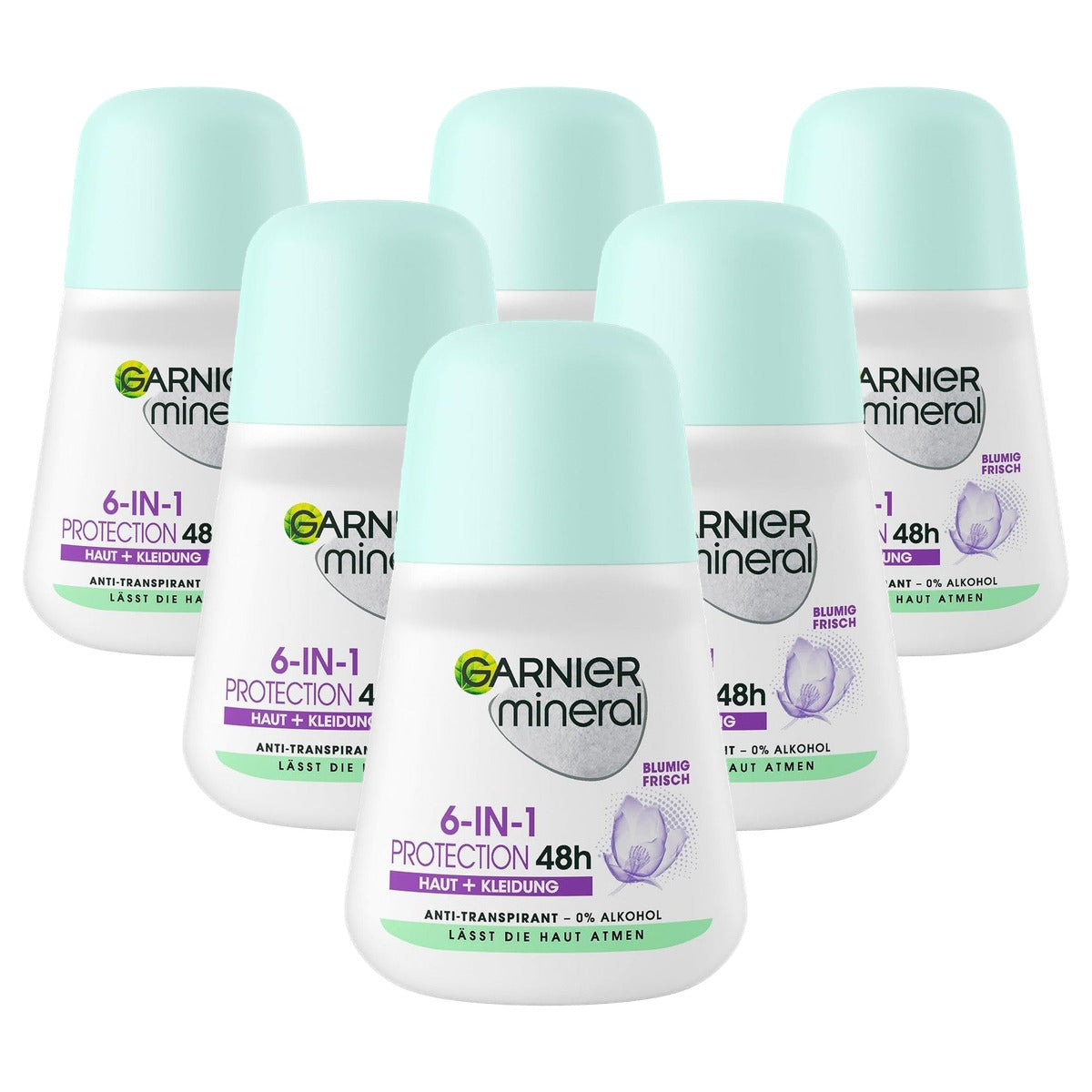 Garnier Mineral Protection 6-in-1 Roll-On 6 x 50 ml - Voordeelverpakking
