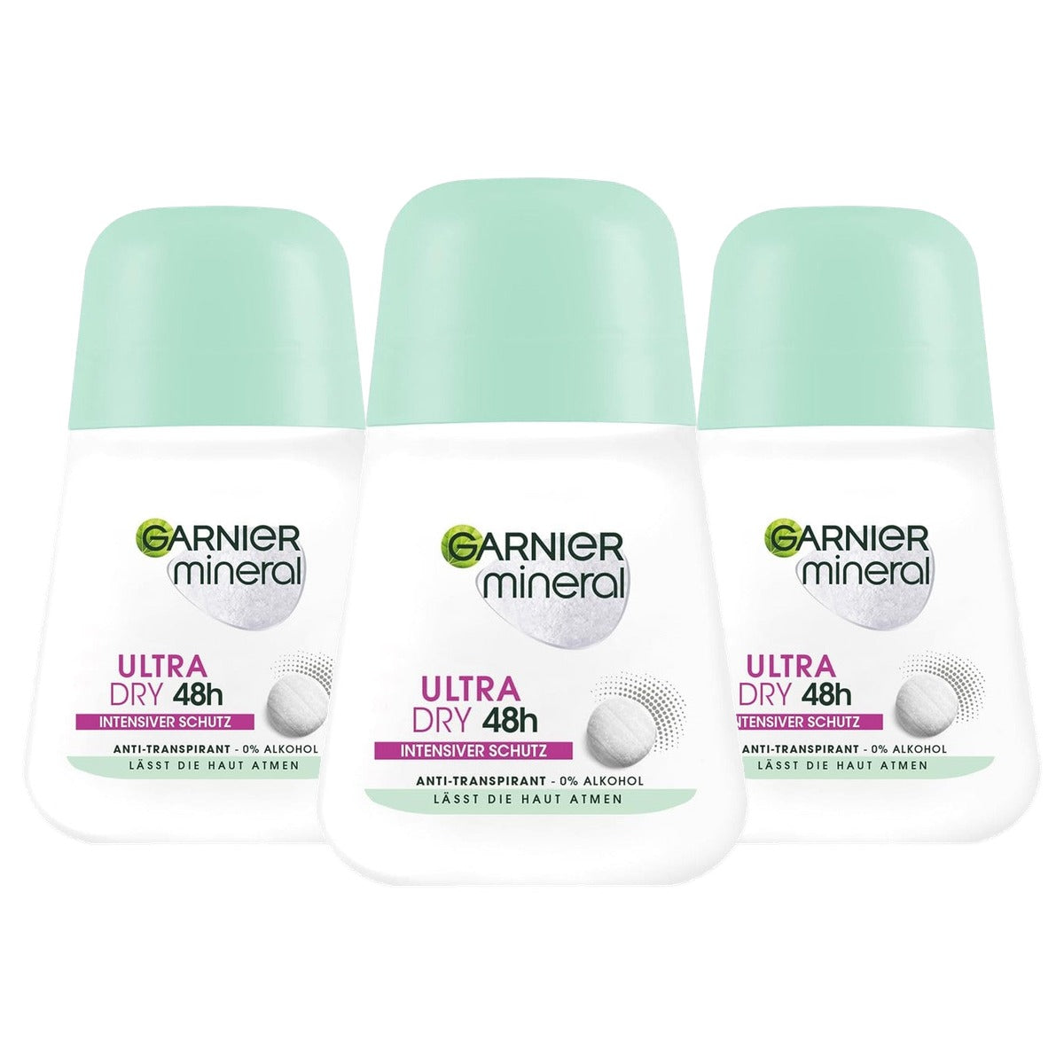 Garnier Mineral UltraDry Anti-transpirant Roll-On 3 x 50 ml - Voordeelverpakking
