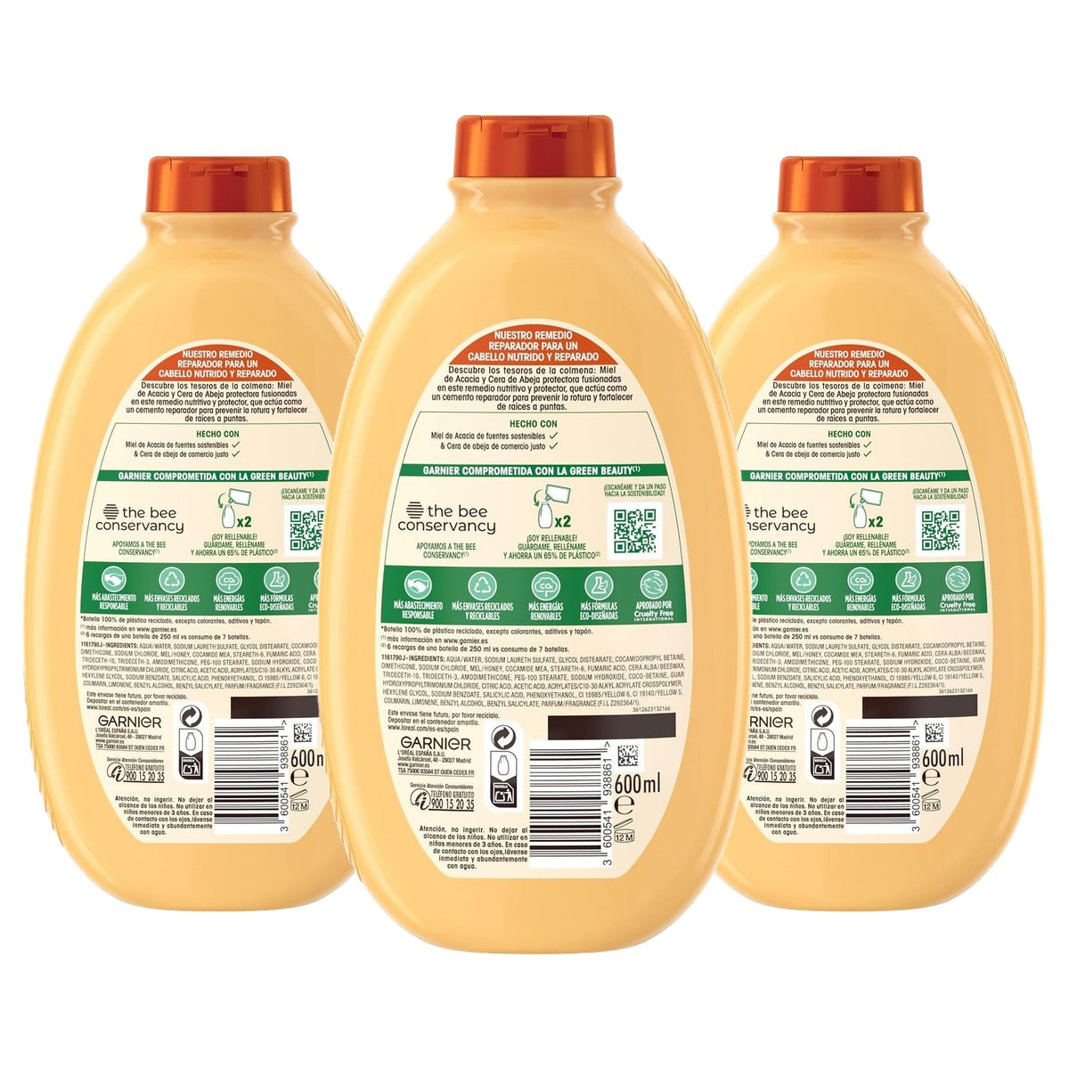 Garnier O.Remedies Ch.600 Tesoros Miel Shampoo - 3-pack