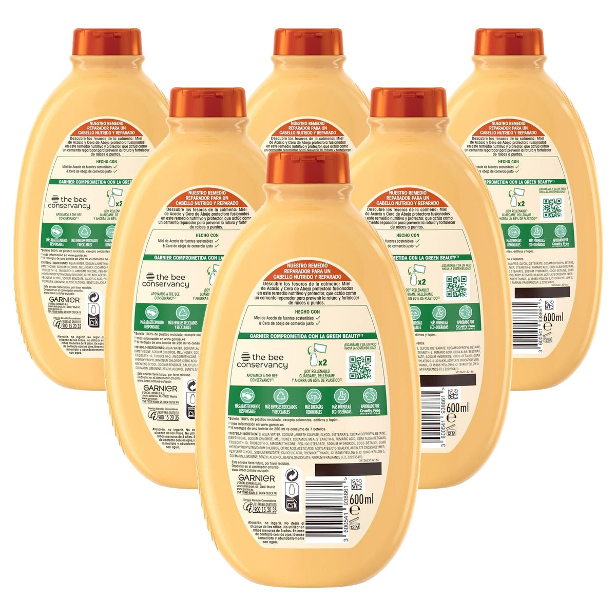 Garnier O.Remedies Ch.600 Tesoros Miel Shampoo - 6-pack