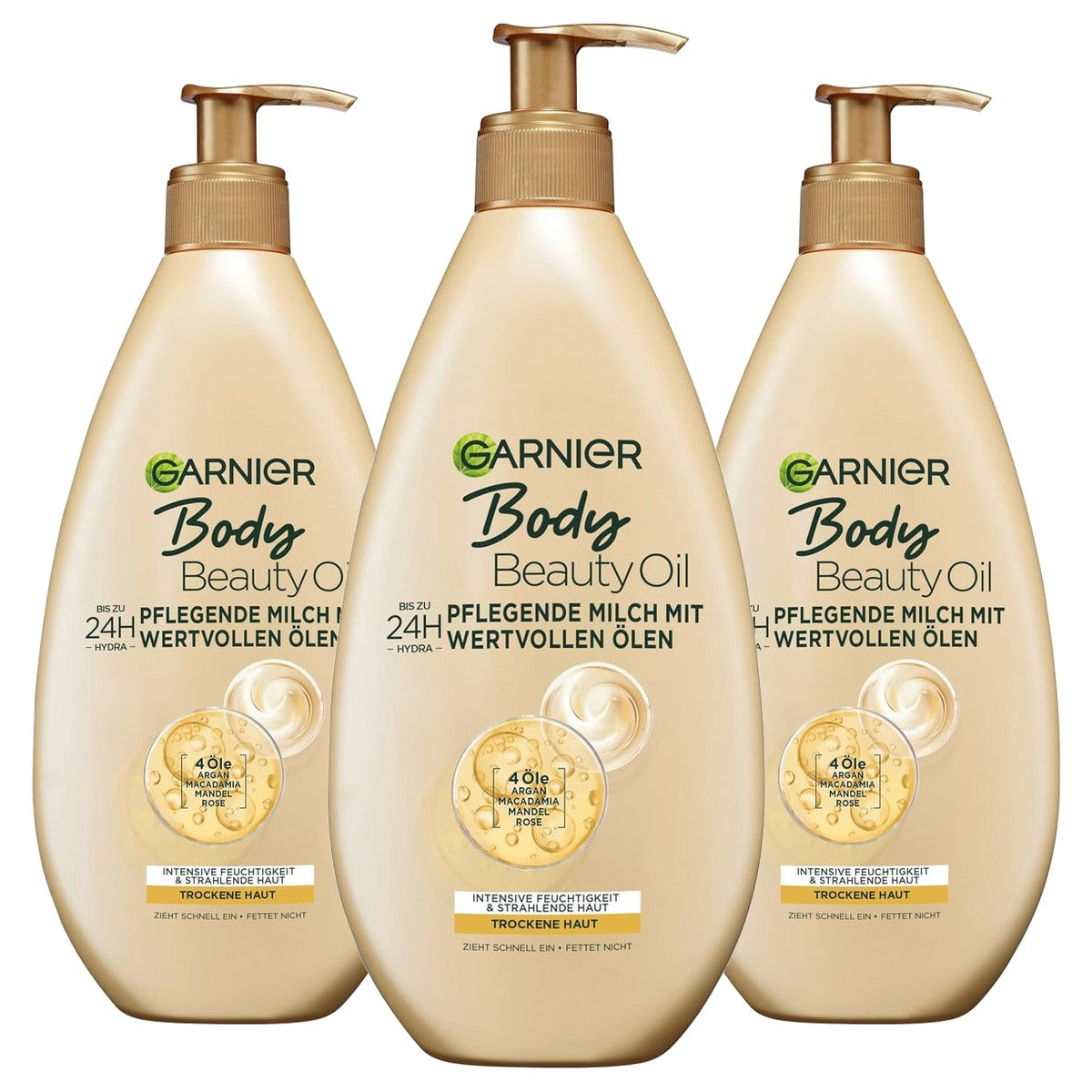 Garnier Oil Beauty voedende oliemelk 3 x 400 ml - Voordeelverpakking