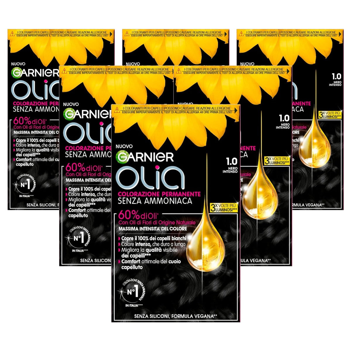Garnier Olia Midnight Haarverf Diepzwart 1 x - 6-pack