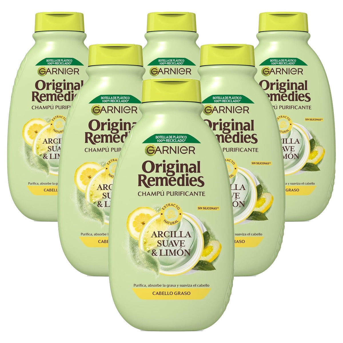 Garnier Original Remedies Shampoo Zachte Klei & Citroen 6 x 400 ml - Voordeelverpakking