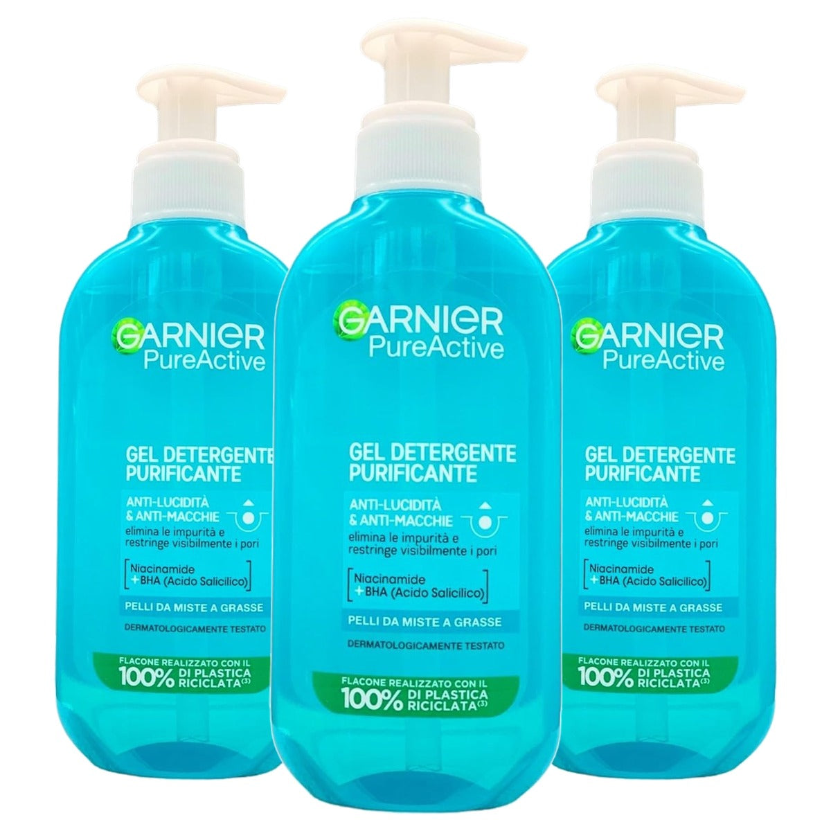 Garnier Pure Active Reinigende Gel 3 x 200 ml - Voordeelverpakking