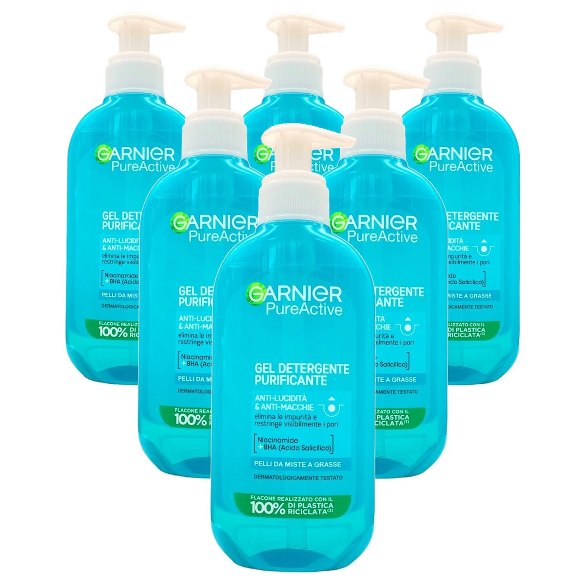 Garnier Pure Active Reinigende Gel 6 x 200 ml - Voordeelverpakking