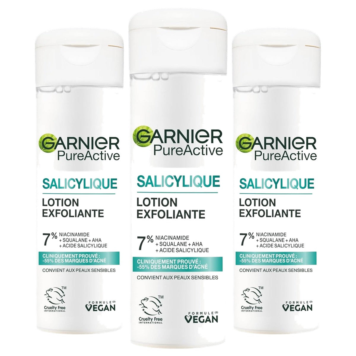 Garnier PureActive Salicylische Peeling Lotion 3 x 120 ml - Voordeelverpakking
