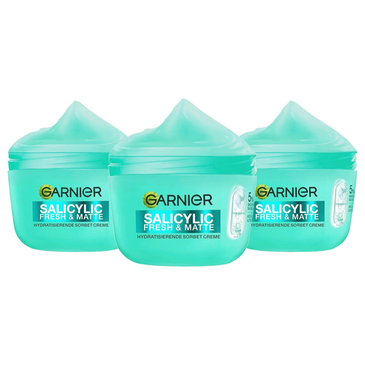Garnier Salicylic Fresh & Matte Sorbet Crème 3 x 85 ml - Voordeelverpakking
