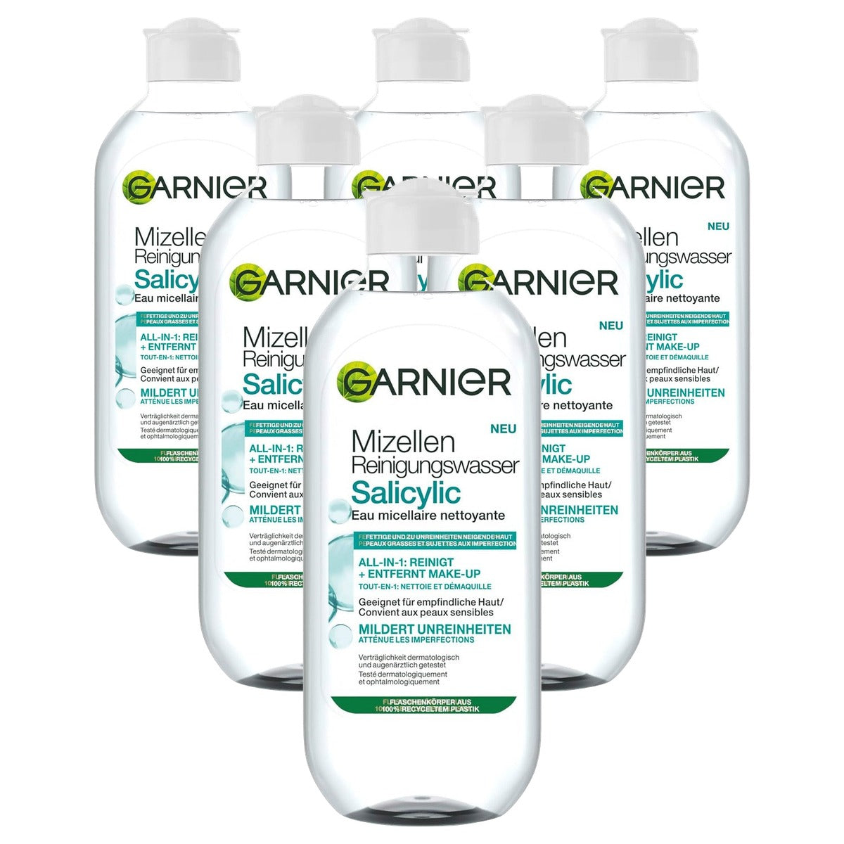 Garnier Salicylic Micellair Reinigingswater 6 x 400 ml - Voordeelverpakking