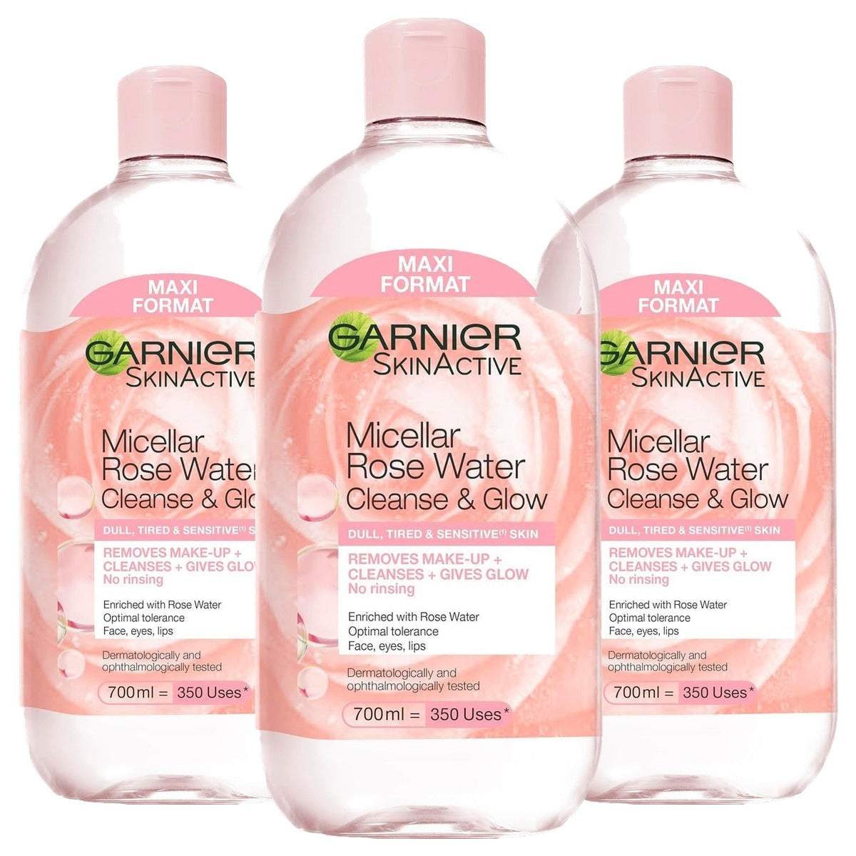 Garnier SkinActive Micellair Reinigingswater Rozenwater 3 x 700 ml - Voordeelverpakking