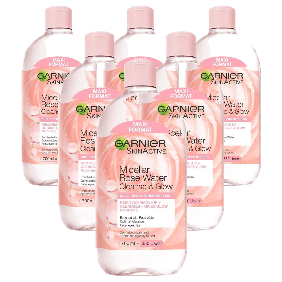 Garnier SkinActive Micellair Reinigingswater Rozenwater 6 x 700 ml - Voordeelverpakking