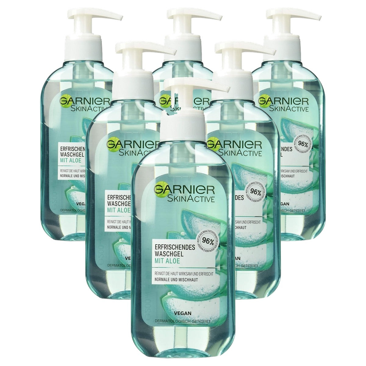 Garnier SkinActive Wasgel Aloë Extract 6 x 200 ml - Voordeelverpakking