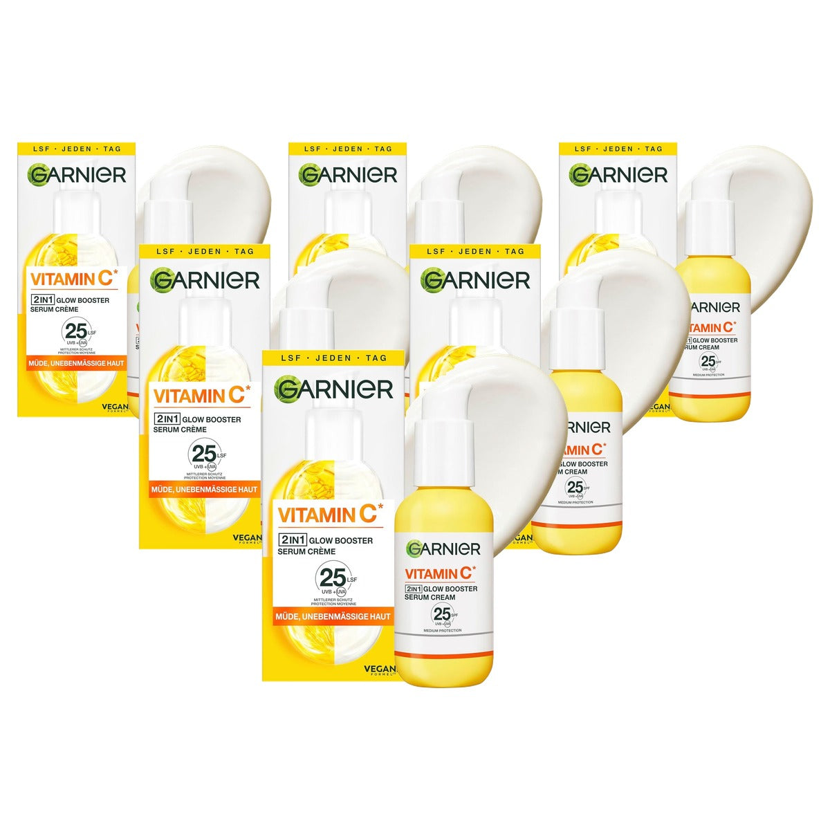 Garnier SkinActive Vitamine C Serum Crème SPF 25 6 x 50 ml - Voordeelverpakking