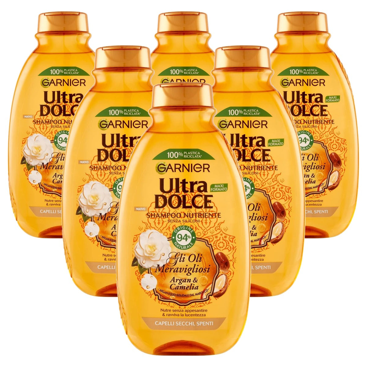 Garnier Ultra Dolce Shampoo Olio di Argan Camelia 6 x 300 ml - Voordeelverpakking