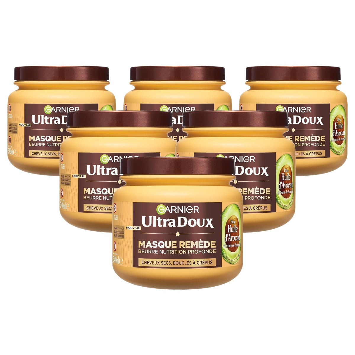 Garnier Ultra Doux Haarmasker Avocado & Sheabutter 6 x 340 ml - Voordeelverpakking