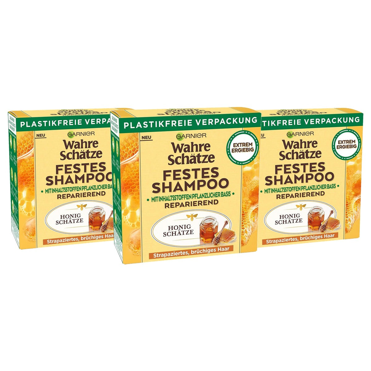 Garnier Vaste Shampoo Honing Schatjes 3 x 60 g - Voordeelverpakking
