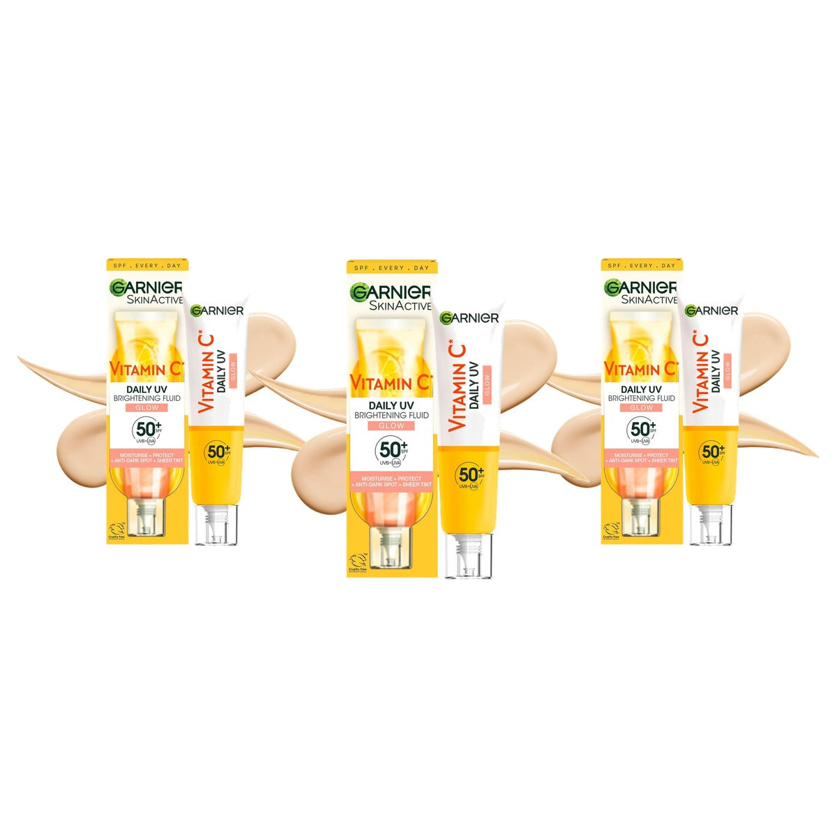 Garnier Vitamine C Daily UV Glow SPF 50+ 3 x 40 ml - Voordeelverpakking