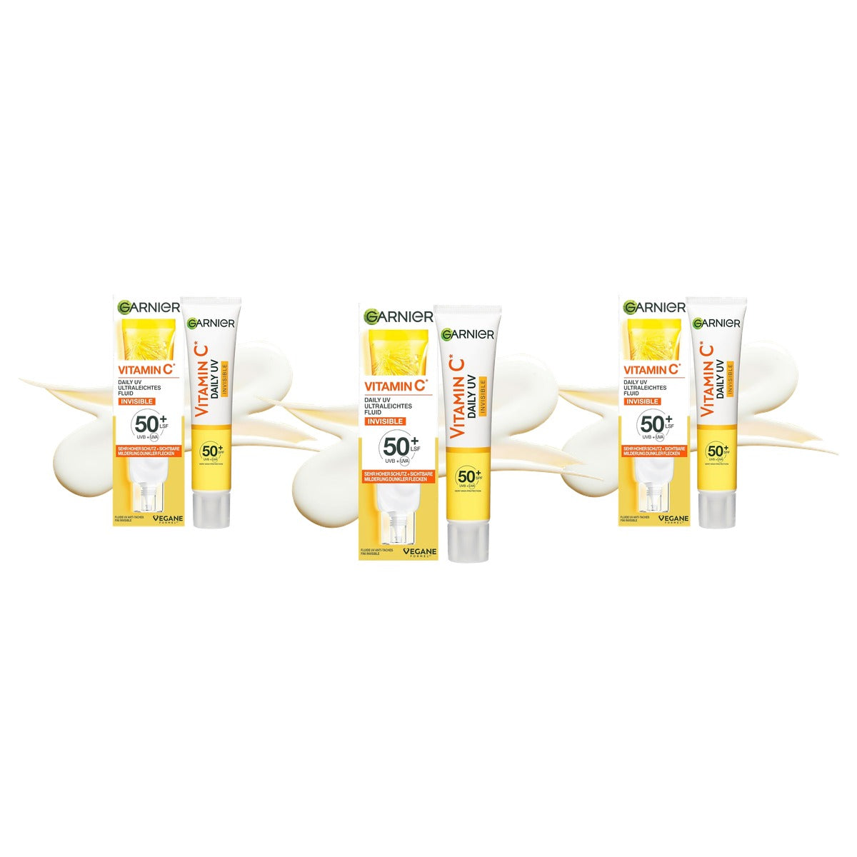 Garnier Vitamine C Daily UV Invisible SPF 50+ 3 x 50 ml - Voordeelverpakking