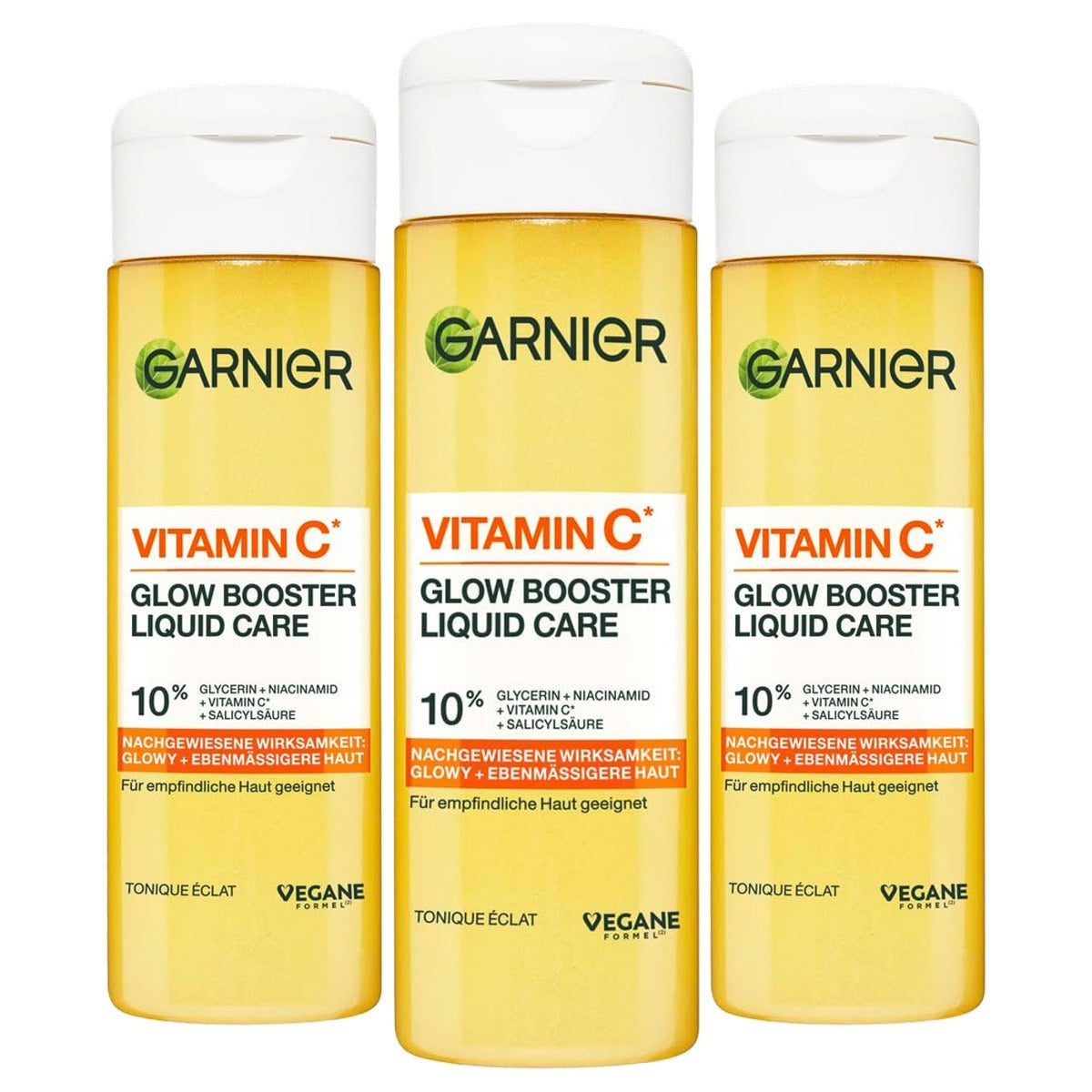 Garnier Vitamine C Glow Booster Liquid Care 3 x 120 ml - Voordeelverpakking
