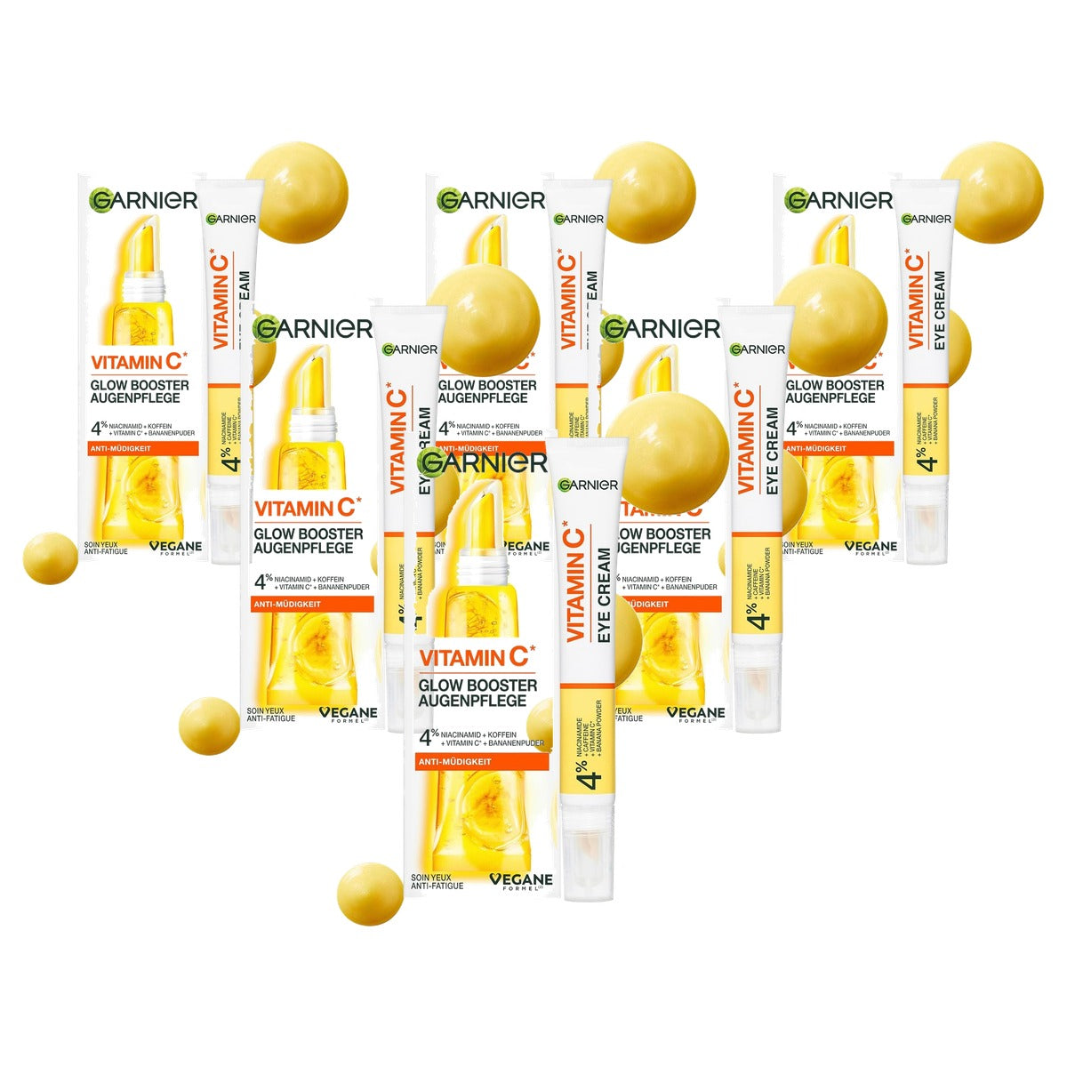Garnier Vitamine C Glow Booster oogcrème 6 x 15 ml - Voordeelverpakking