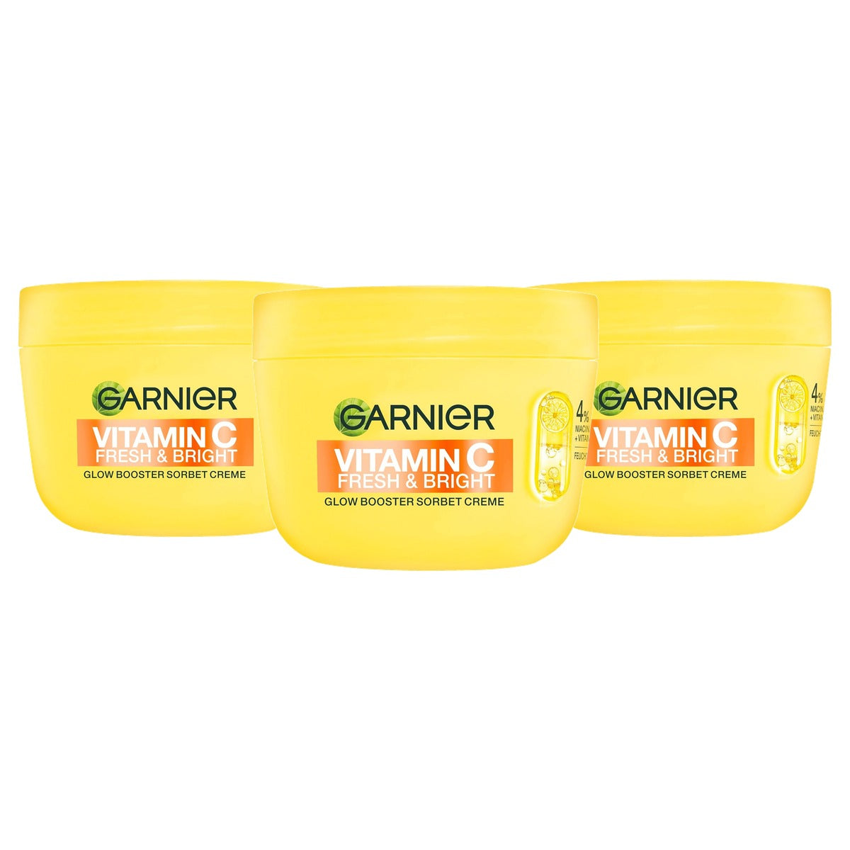 Garnier Vitamine C Fresh & Bright Glow Booster sorbet crème 3 x 85 ml - Voordeelverpakking