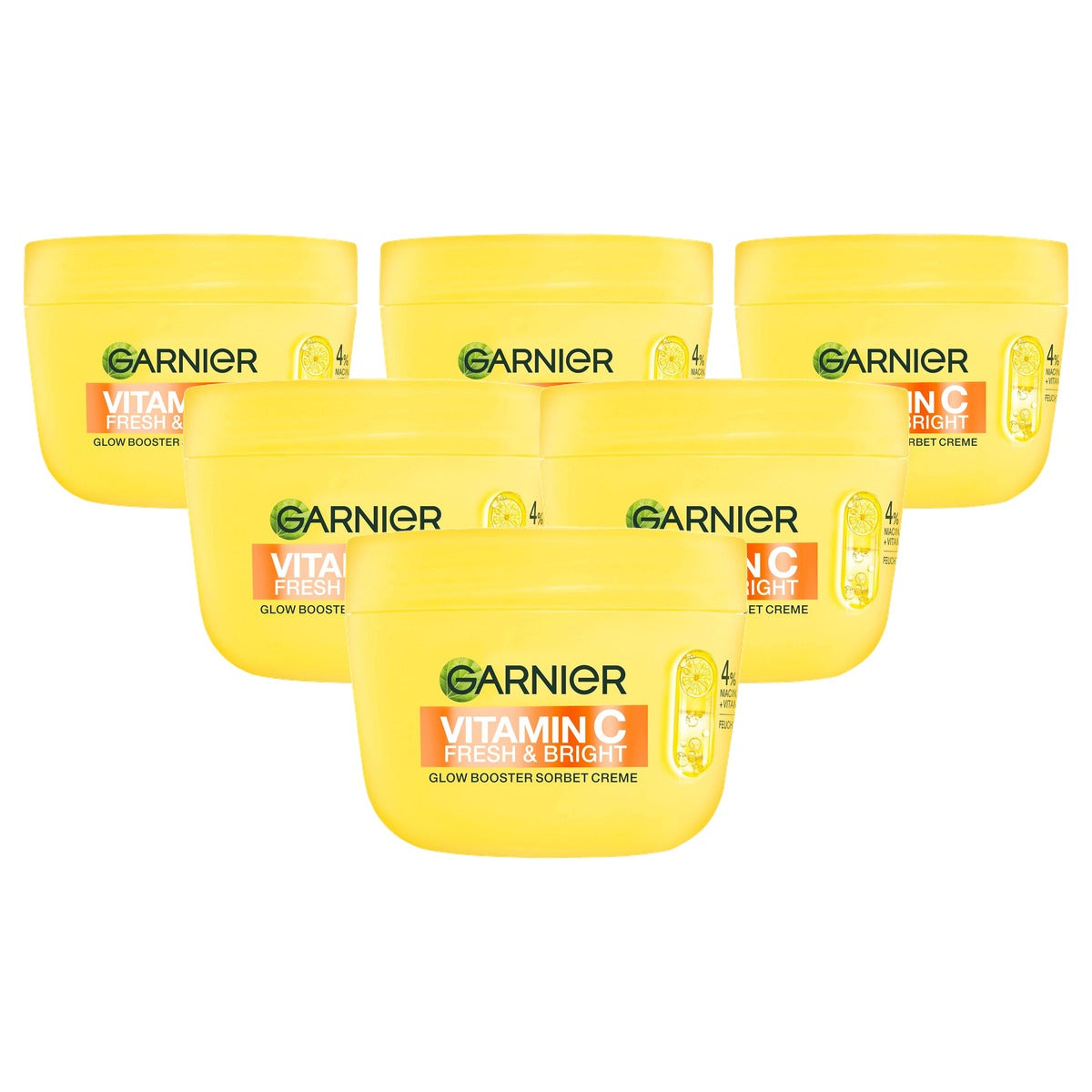 Garnier Vitamine C Fresh & Bright Glow Booster sorbet crème 6 x 85 ml - Voordeelverpakking