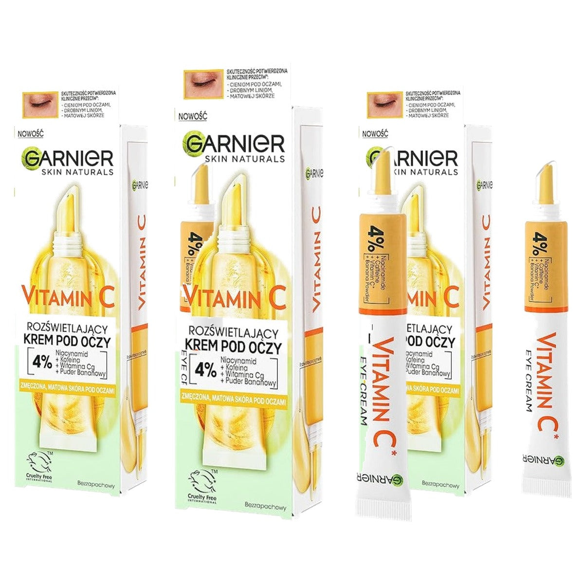 Garnier Vitamine C whitening oogcrème 3 x 15 ml - Voordeelverpakking