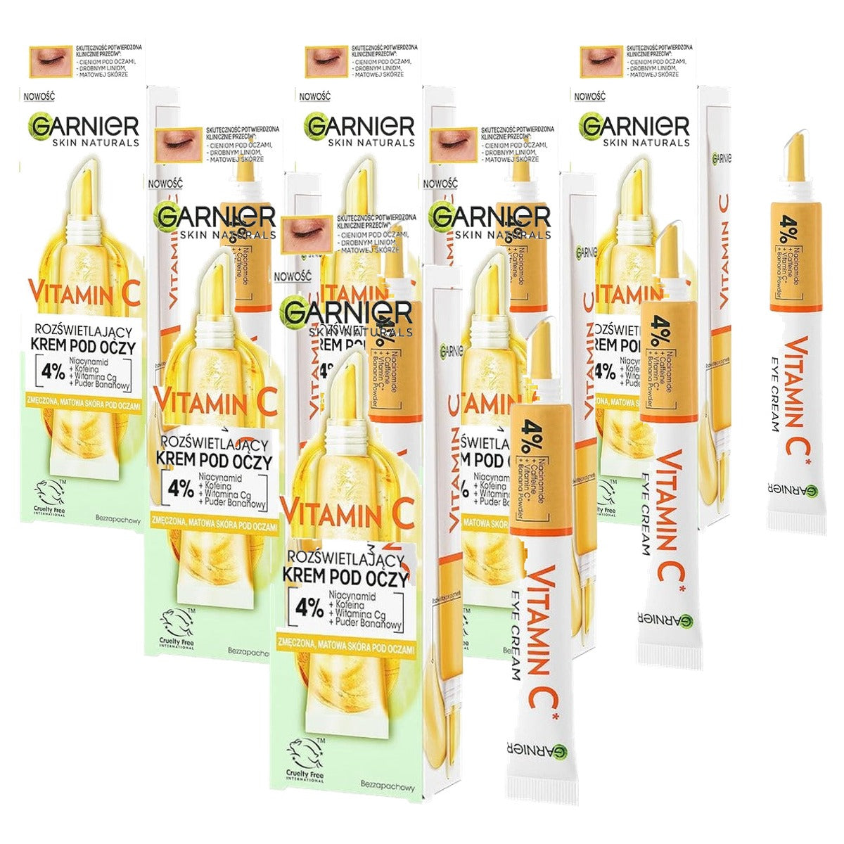 Garnier Vitamine C whitening oogcrème 6 x 15 ml - Voordeelverpakking