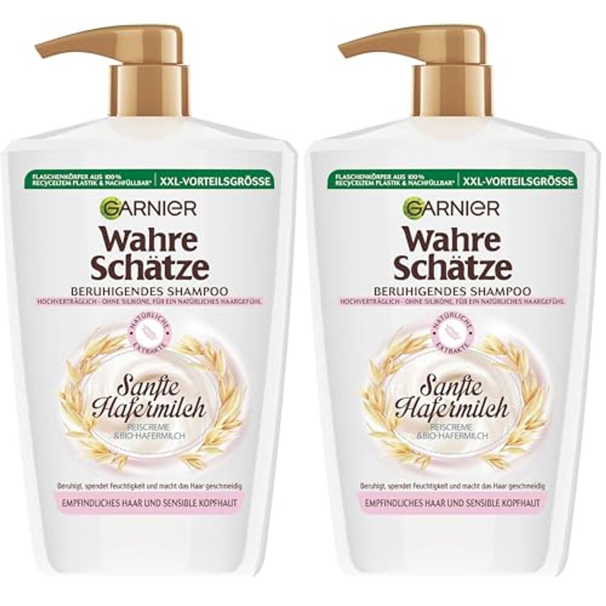 Garnier Wahre Schätze Sanfte Hafermilch Kalmerende Shampoo voor Gevoelige Hoofdhuid 2 x 1000 ml door Garnier nu bij Huishoudvoordeel