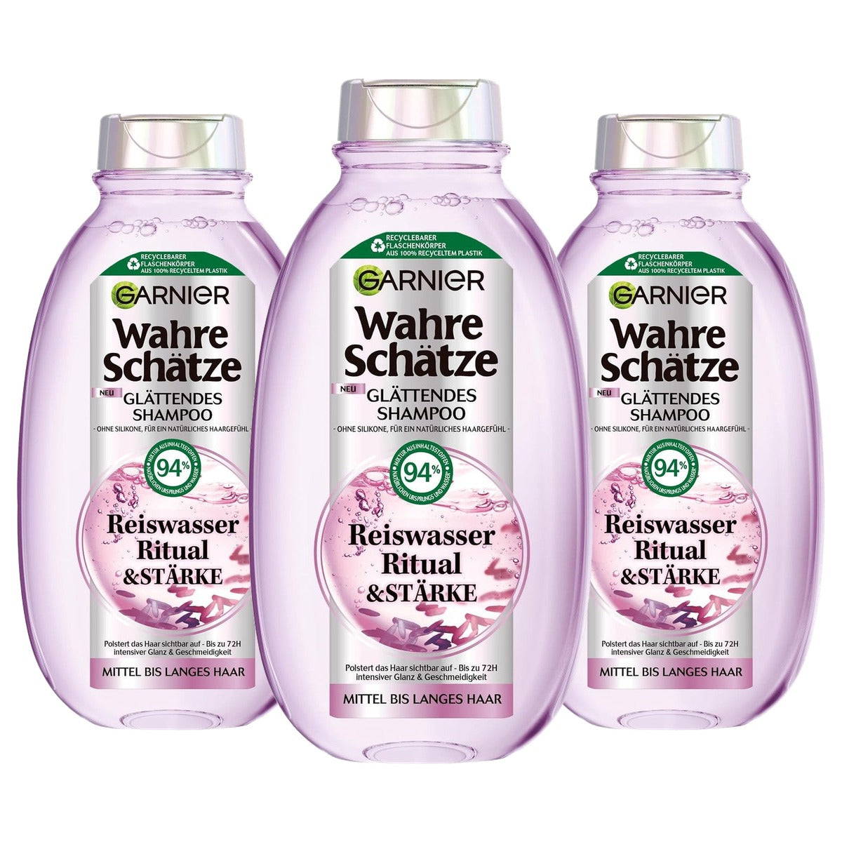 Garnier Wahre Schätze Rijstwater Ritual & Stärke 3 x 250 ml - Voordeelverpakking