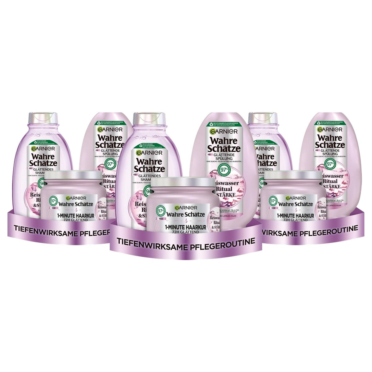 Garnier Wahre Schätze Rijstwater Set 250 ml + 200 ml + 3 x 340 ml - Voordeelverpakking
