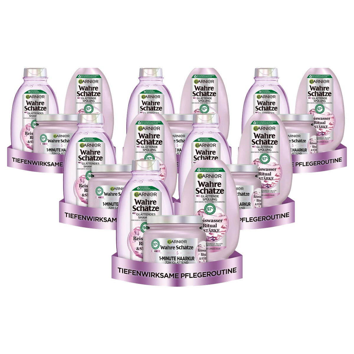 Garnier Wahre Schätze Rijstwater Set 250 ml + 200 ml + 6 x 340 ml - Voordeelverpakking