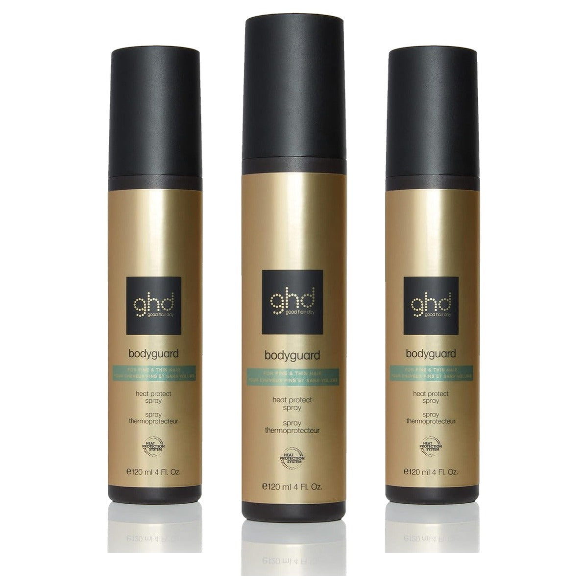 ghd Bodyguard Hittebeschermingsspray voor Fijn en Dun Haar tot 230°C, 120 ml - 3-pack