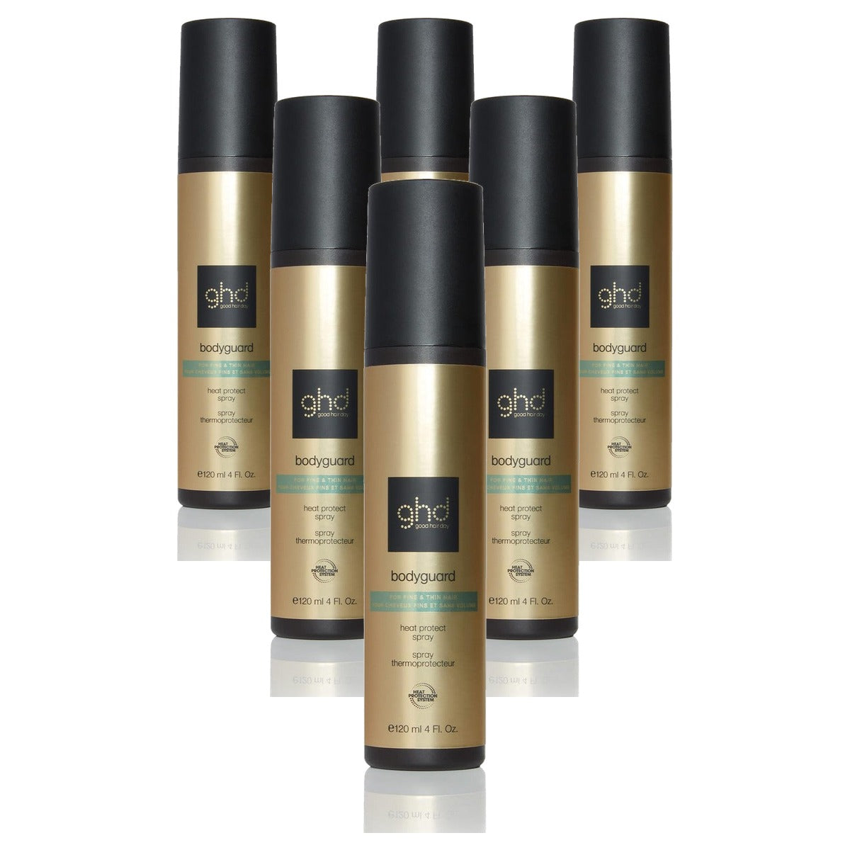 ghd Bodyguard Hittebeschermingsspray voor Fijn en Dun Haar tot 230°C, 120 ml - 6-pack