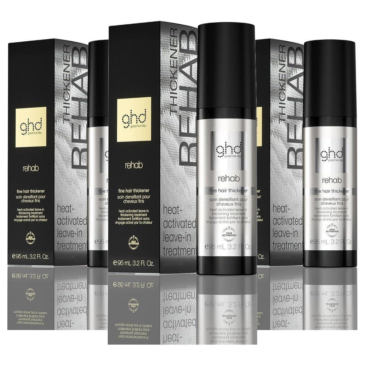 ghd Rehab Verdikkende Spray Leave-In Conditioner voor Fijn Haar 95 ml - 3-pack