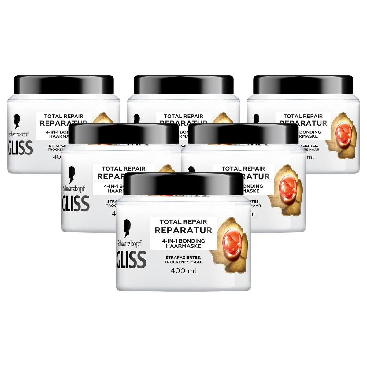 Gliss 4-in-1 herstel Total Repair 6 x 400 ml - Voordeelverpakking
