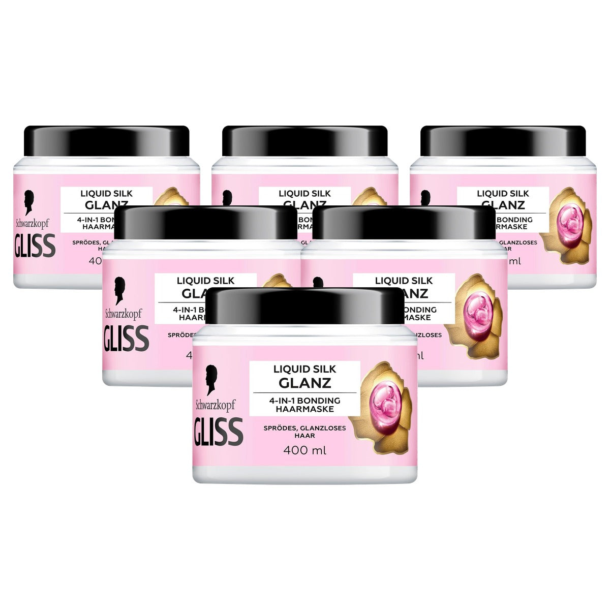 Gliss 4-in-1 Kur Repair Liquid Silk 6 x 400 ml - Voordeelverpakking