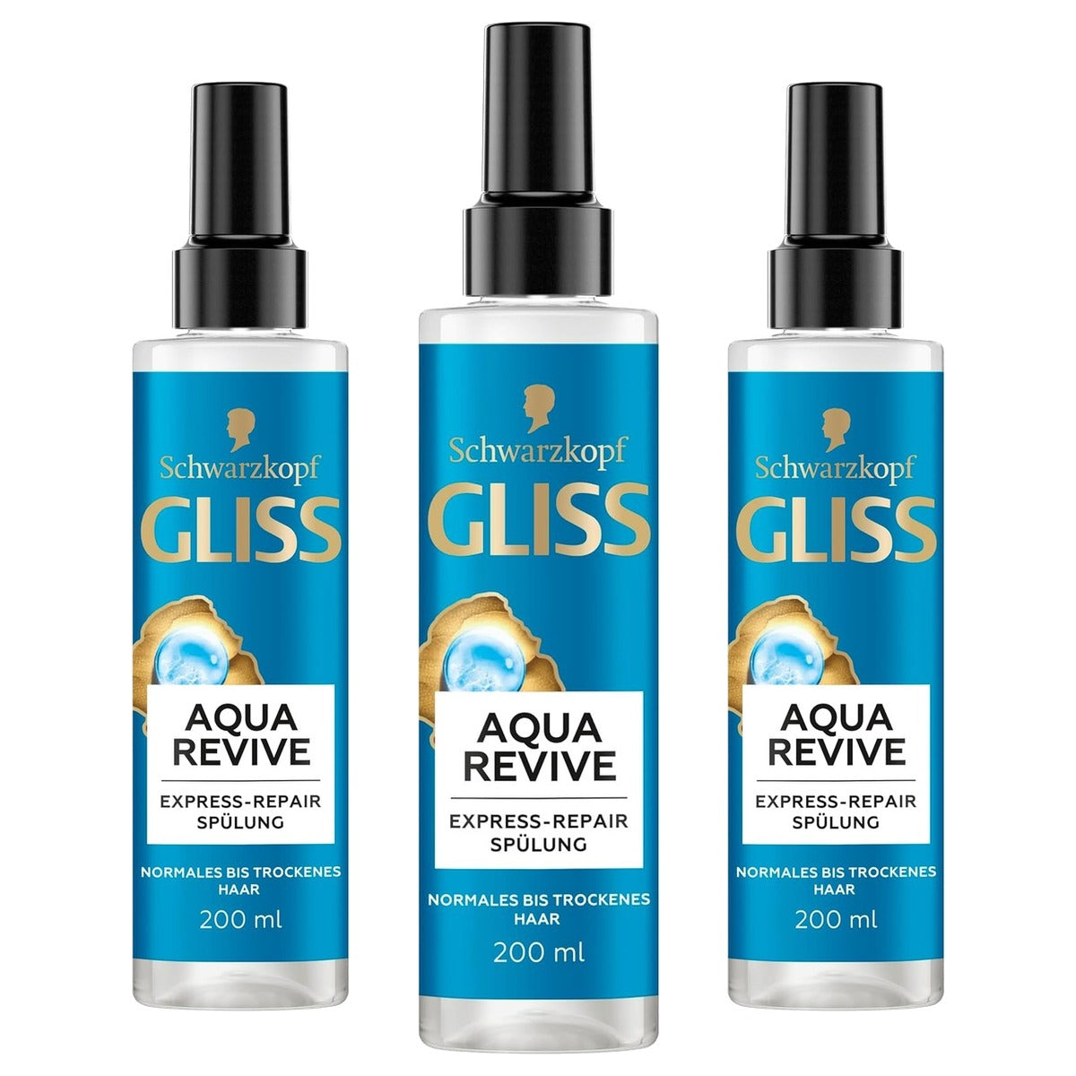 Gliss Aqua Revive Express-Repair Conditioner 3 x 200 ml - Voordeelverpakking