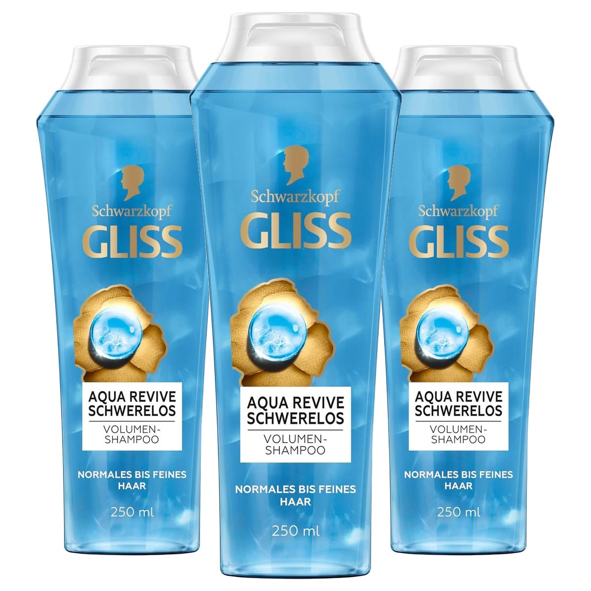 Gliss Aqua Revive Gewichtloze Shampoo 3 x 250 ml - Voordeelverpakking