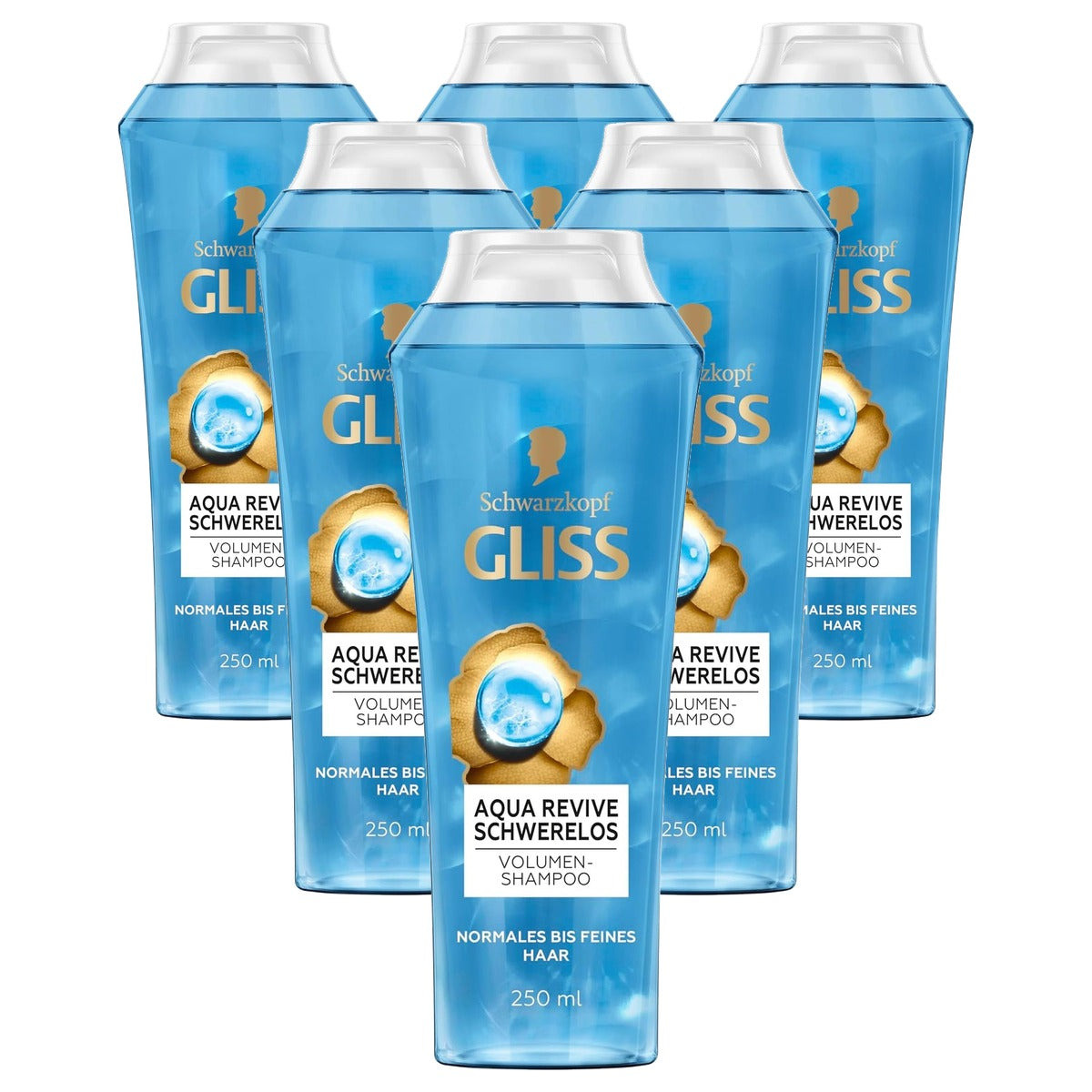 Gliss Aqua Revive Gewichtloze Shampoo 6 x 250 ml - Voordeelverpakking
