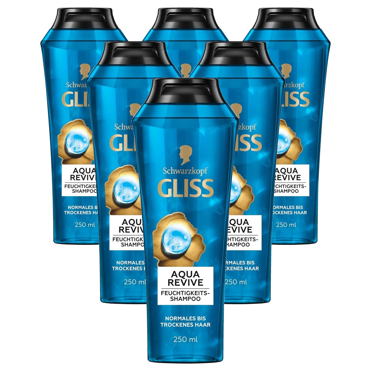 Gliss Aqua Revive Shampoo 6 x 250 ml - Voordeelverpakking