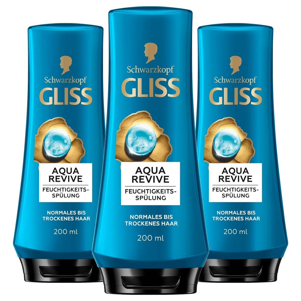 Gliss Aqua Revive spoeling 3 x 200 ml - Voordeelverpakking