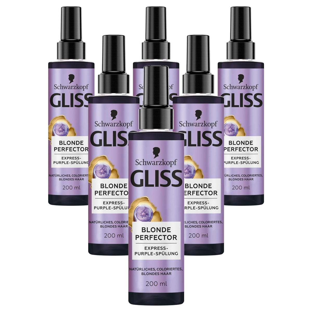 Gliss Blonde Perfector Express-Purple Conditioner 6 x 200 ml - Voordeelverpakking