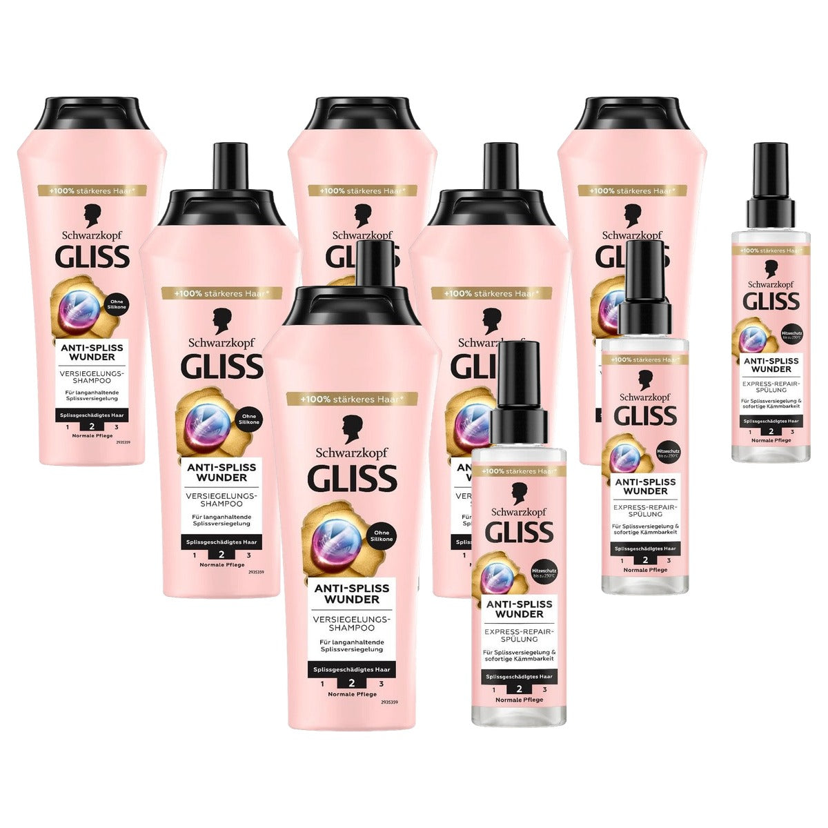 Gliss Kur Shampoo Anti-Splijten Wunder 250 ml - 6 stuks