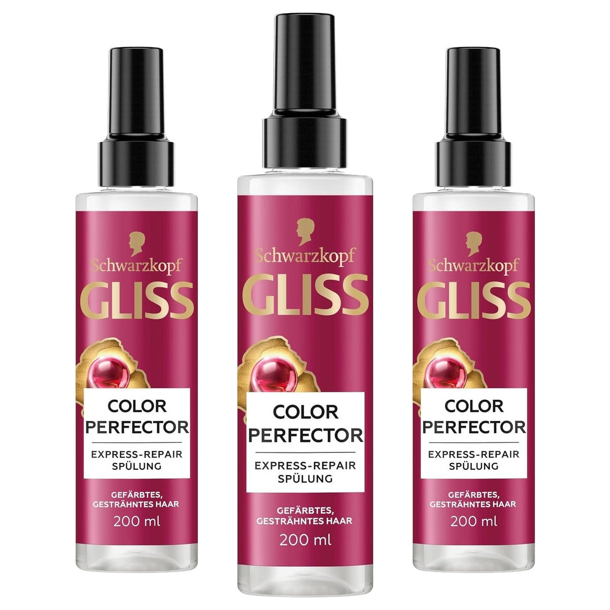 Gliss Kur Color Perfector Express-Repair-conditioner 3 x 200 ml - Voordeelverpakking