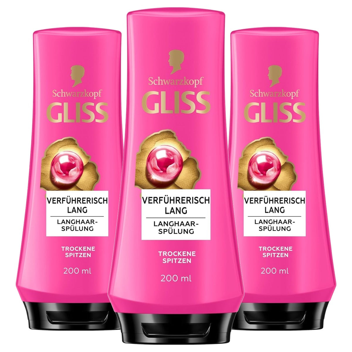 Gliss Kur Conditioner Verleidelijk Lang 3 x 200 ml - Voordeelverpakking