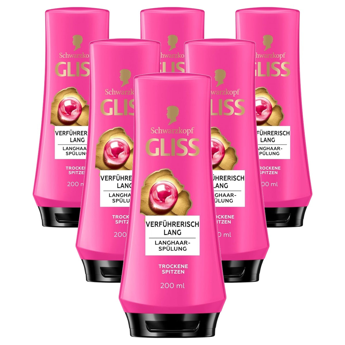 Gliss Kur Conditioner Verleidelijk Lang 6 x 200 ml - Voordeelverpakking