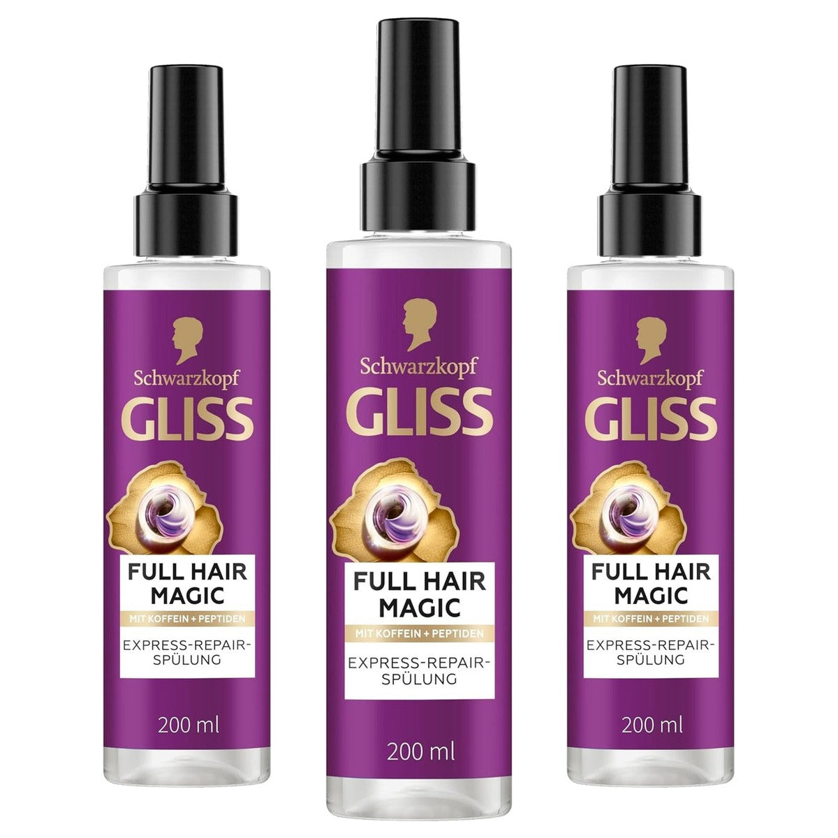 Gliss Kur Full Hair Magic Conditioner 3 x 200 ml - Voordeelverpakking