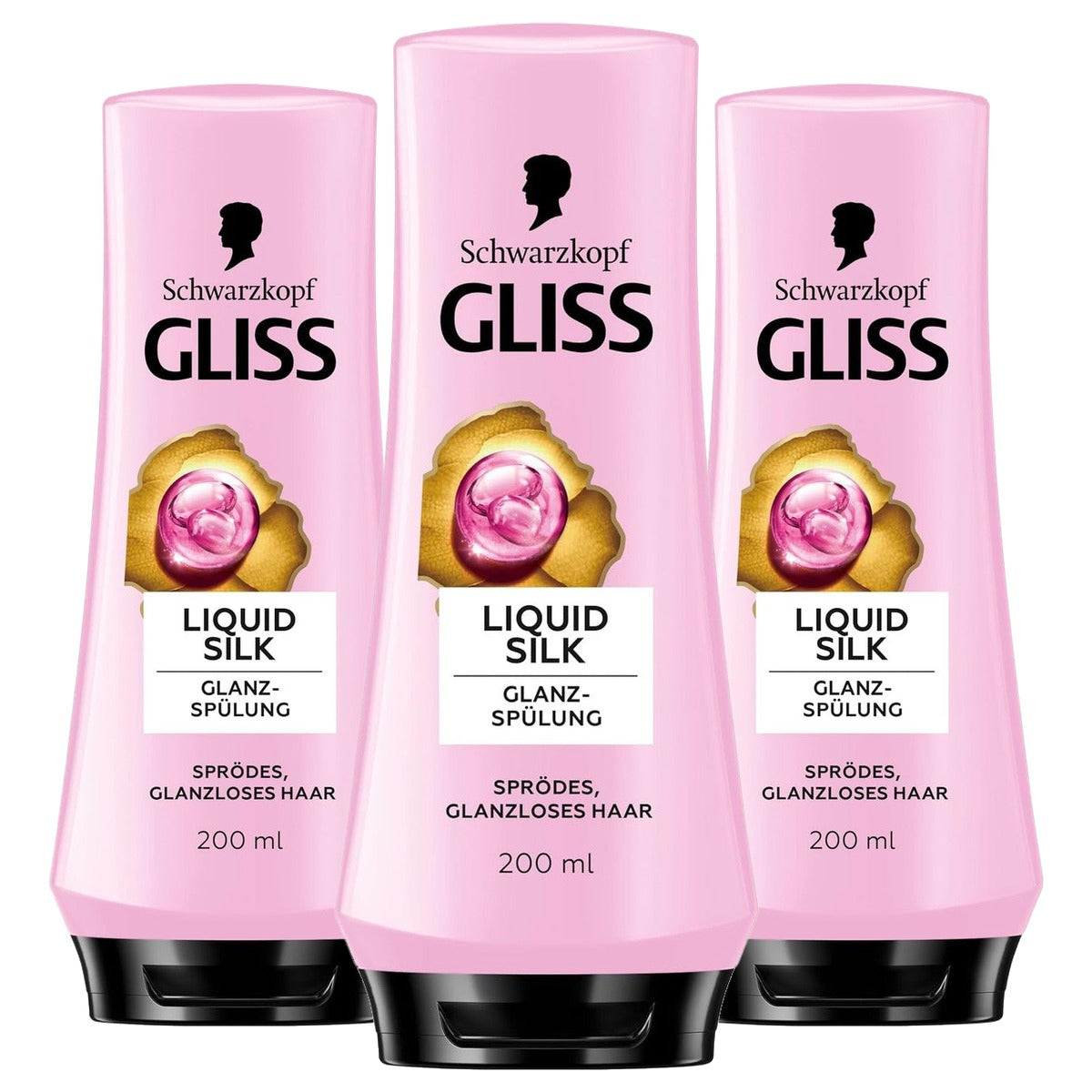 Gliss Liquid Silk Conditioner 3 x 200 ml - Voordeelverpakking