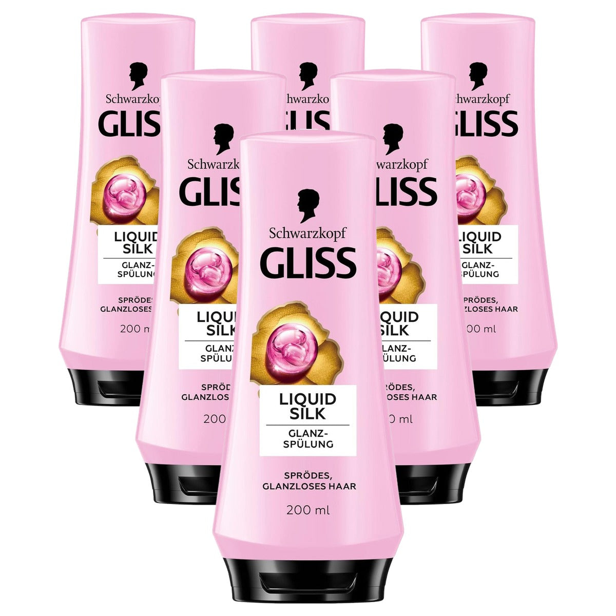 Gliss Liquid Silk Conditioner 6 x 200 ml - Voordeelverpakking